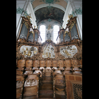 Sankt Gallen (St. Gallen), Kathedrale, Chororgel mit Chorgestühl