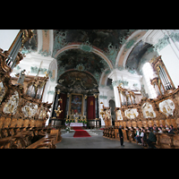Sankt Gallen (St. Gallen), Kathedrale, Chororgel aus zwei gegenüberliegenden Teilen