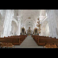 Sankt Urban (St. Urban), Klosterkirche, Innenraum / Hauptschiff in Richtung Chor
