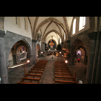 Chur, Kathedrale St. Mariae Himmelfahrt, Blick von der Orgelempore ins Hauptschiff