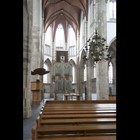 Wesel, Willibrordi-Dom, Innenraum / Hauptschiff in Richtung Chor und Orgel