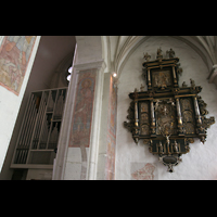 Braunschweig, Dom St. Blasii, Epitaph Dekan Valerius Mller im nrdlichen Seitenschiff mit Blick zur Orgel