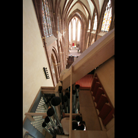 Oppenheim, St. Katharinen, Blick vom Dach der Orgel in die Kirche
