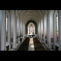 München (Munich), St. Johann Baptist (kath.), Blick von der Orgelempore in die Kirche