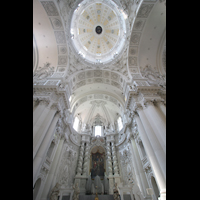 München (Munich), Theatinerkirche St. Kajetan, Chorraum mit Orgel und Kuppel