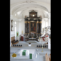Malters, St. Martin, Altarraum von der Orgelempore aus gesehen