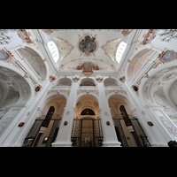 Luzern, Jesuitenkirche, Kirchenrückwand mit Orgel perspektivisch