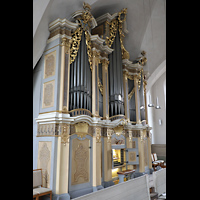 Freiberg, St. Petri (-Nikolai), Silbermann-Orgel mit Spieltisch seitlich