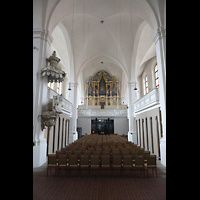 Freiberg, St. Petri (-Nikolai), Innenraum in Richtung Orgel