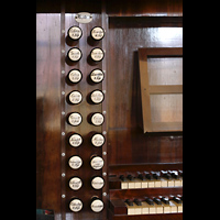Bautzen, Dom St. Petri, Linke Registerstaffel der Kohl-Orgel