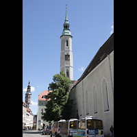 Grlitz, Dreifaltigkeitskirche, Nordseite mit Turm