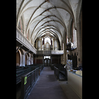 Grlitz, Dreifaltigkeitskirche, Innenraum in Richtung Orgel