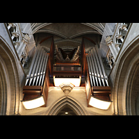 Lausanne, Cathédrale, Große Orgel von unten