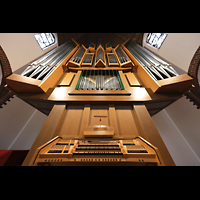Berlin, St. Marien, Orgel mit Spieltisch perspektivisch
