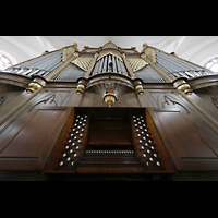 Hof, St. Michaelis, Orgel mit Spieltisch perspektivisch