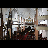 Hof, St. Michaelis, Blick von der linken Seitenempore zur Orgel