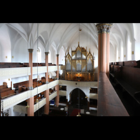 Hof, St. Michaelis, Blick von der oberen linken Seitenempore zur Orgel