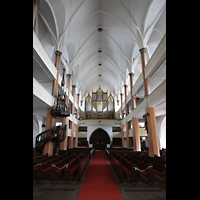 Hof, St. Michaelis, Innenraum in Richtung Orgel