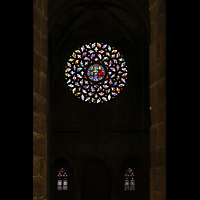 Barcelona, Basílica de Santa María del Mar, Blick vom oberen Chorumgang zur Rosette an der Südwestwand