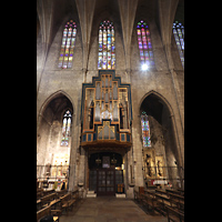 Barcelona, Baslica de Santa Mara del Pi, Orgel und Seitenwand