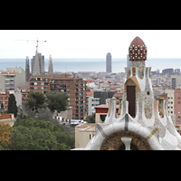 Barcelona, La Sagrada Familia, Blick vom Park Gell zur Sagrada Familia
