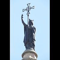 Barcelona, Catedral de la Santa Creu i Santa Eullia, Bronzestatue der Heiligen Helena auf der Spitze des Cimbori