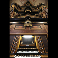 Schningen am Elm, St. Vincenz, Orgel mit Spieltisch perspektivisch