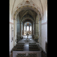 Schningen am Elm, St. Lorenz, Blick von der Orgelempore in Richtung Chor