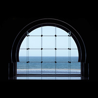 Las Palmas (Gran Canaria), Auditorio Alfredo Kraus, Ausblick aufs Meer durchs Fenster hinter der Orchesterbhne