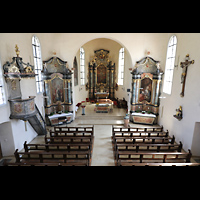 Welschensteinach, St. Peter und Paul, Blick vom Spiieltisch in die Kirche