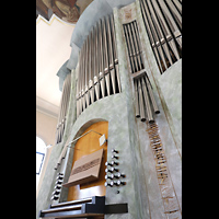 Welschensteinach, St. Peter und Paul, Orgel mit Spieltisch seitlich perspektivisch