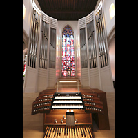 Freiburg, St. Martin, Spieltisch mit Orgel