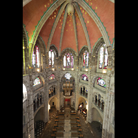 Köln (Cologne), Basilika St. Gereon, Blick vom oberen seitlichen Umgang des Dekagons zur Orgel