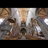 Nürnberg (Nuremberg), St. Lorenz, Innenraum in Richtung Orgel