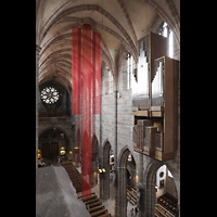 Nürnberg (Nuremberg), St. Lorenz, Blick vom Chorumgang zur Laurentiusorgel und zur Hauptorgel