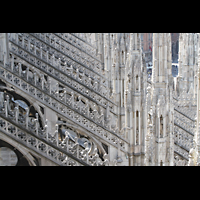 Milano (Mailand), Duomo di Santa Maria Nascente, Strebepfeiler und Fialen des nördlichen Seitenschiffs