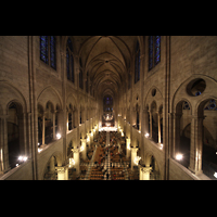 Paris, Cathdrale Notre-Dame, Blick von der Orgelempore in die Kathedrale