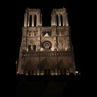 Paris, Cathdrale Notre-Dame, Fassade bei Nacht