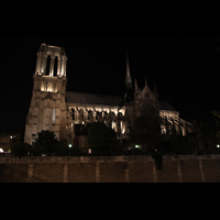 Paris, Cathdrale Notre-Dame, Seitenansicht bei Nacht