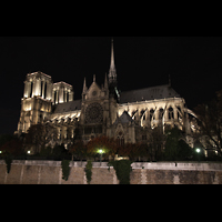 Paris, Cathdrale Notre-Dame, Gesamtansicht von auen bei Nacht