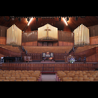 Ocean Grove, Great Auditorium, Blick von der Gallrey Organ zur Hauptorgel mit Spieltisch