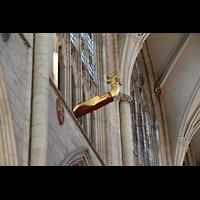 York, Minster (Cathedral Church of St Peter), Mittelalterliche Drachenfigur, möglicherweise eine Art Prahlerei