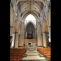 York, Minster (Cathedral Church of St Peter), Altarraum, Vierung, Lettner und Orgel