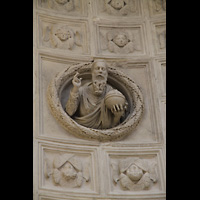 Trogir, Katedrala sv. Lovre (St. Laurentius), Kassettendecke der Kapelle des Heiligen Johannes - Figurendetail