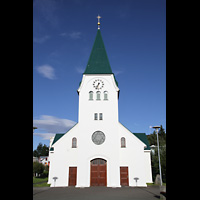 Hafnarfjörður, Kirkja, Fassade mit Turm