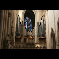 Ulm, Mnster, Blick zur Orgel mit Westfenster