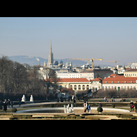 Wien (Vienna), Stephansdom, Blick vom Belvedere zum Stephansdom