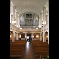 München (Munich), St. Markus, Innenraum / Hauptschiff in Richtung Orgel