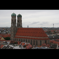 Mnchen (Munich), Liebfrauendom, Frauenkirche vom Alt-St.-Peter-Turm gesehen