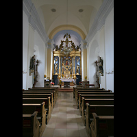 Passau, Wallfahrtskirche Mariahilf, Innenraum in Richtung Chor